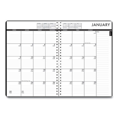 House Of Doolittle 24/7 Recycled Daily Appointment Book/Monthly Planner, 10 x 7, Black Cover, 12-Month (Jan to Dec): 2024