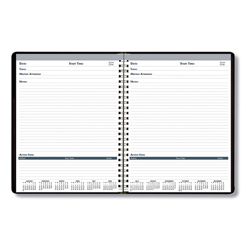House Of Doolittle Recycled Meeting Note Planner, 11 x 8.5, Black Cover, 12-Month (Jan to Dec): 2024