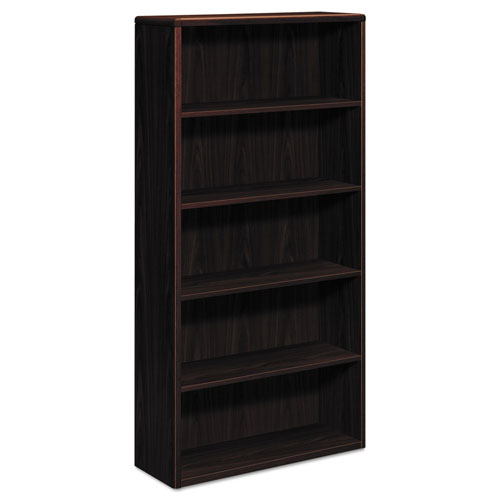 Hon 10700 Series Wood Bookcase, Five Shelf, 36w x 13 1/8d x 71h, Mahogany