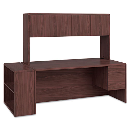 Hon 10700 Series Single 3/4 Right Pedestal Desk, 72w x 36d x 29.5h, Mahogany