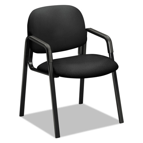 Hon Solutions Seating 4000 Series Leg Base Guest Chair, 23.5" x 24.5" x 32", Black Seat, Black Back, Black Base
