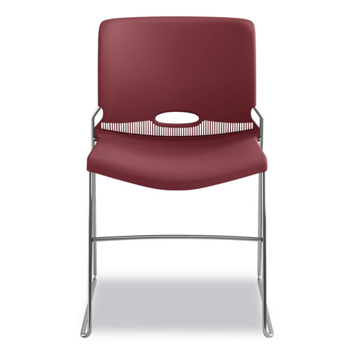 Hon Olson Stacker High Density Chair, Mulberry Seat/Mulberry Back, Chrome Base, 4/Carton