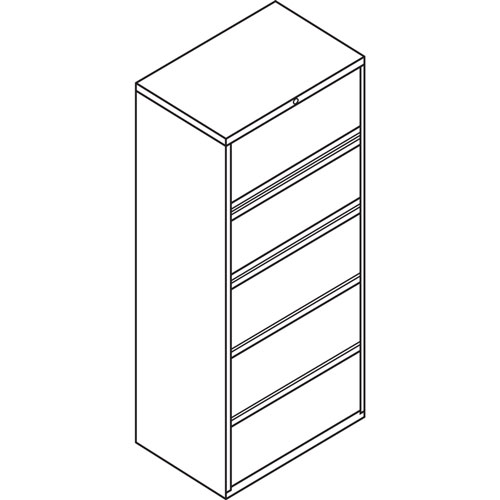 Hon 800-Series 5 Drawer Metal Lateral File Cabinet, 36
