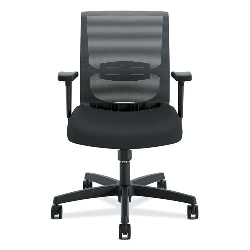 Hon Convergence Mid-Back Task Chair with Swivel-Tilt Control, Supports up to 275 lbs, Black Seat, Black Back, Black Base