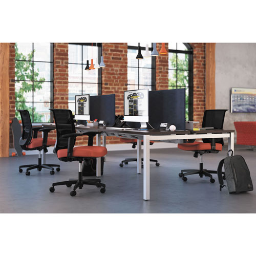 Hon Convergence Mid-Back Task Chair with Syncho-Tilt Control with Seat Slide, Supports up to 275 lbs, Red Seat, Black Back/Base