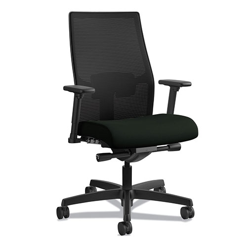 Hon Ignition 2.0 4-Way Stretch Mid-Back Mesh Task Chair, Supports up to 300 lbs, Black Seat/Back, Black Base