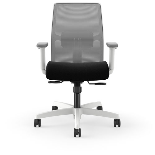 Hon Ignition Low-back Task Chair - Black Seat - Fog Mesh Back - Designer White Frame - Low Back - 1 Each