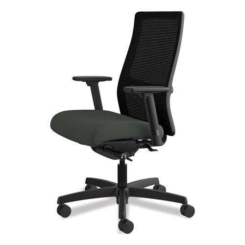 Hon Ignition Series Mesh Mid-Back Work Chair, Supports up to 300 lbs., Iron Ore Seat/Black Back, Black Base