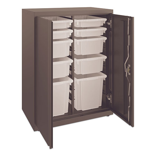Hon Flagship Storage Cabinet with 4 Small, 4 Medium and 2 Large Bins, 30 x 18 x 39.13, Charcoal