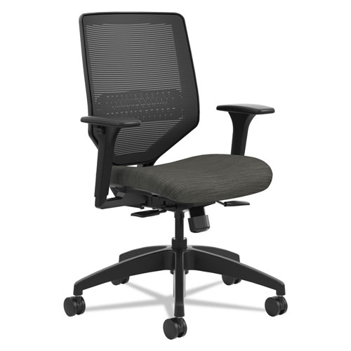 Hon Solve Series Mesh Back Task Chair, Supports up to 300 lbs., Ink Seat, Black Back, Black Base
