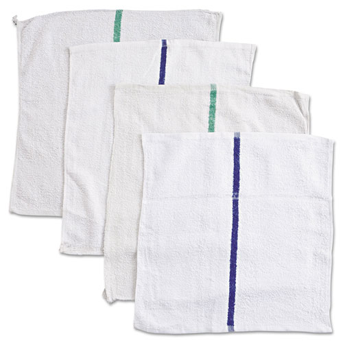 Hospeco Counter Cloth/Bar Mop, White, Cotton, 12/Bag, 5 Bags/Carton