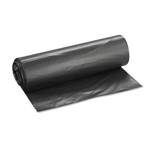 InteplastPitt High Density Black Flat-Bottom Trash Bags, 45 Gallon, 22 Micron, 40
