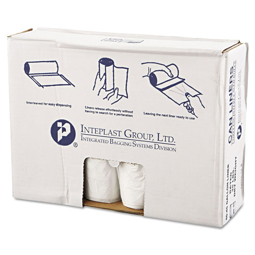 InteplastPitt High-Density Commercial Can Liners Value Pack, 45 gal, 11 microns, 40" x 46", Clear, 250/Carton