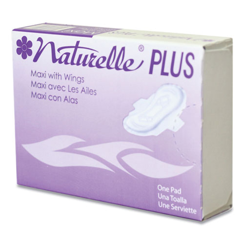 Impact Naturelle Maxi Pads Plus, #4 with Wings, 250 Individually Wrapped/Carton