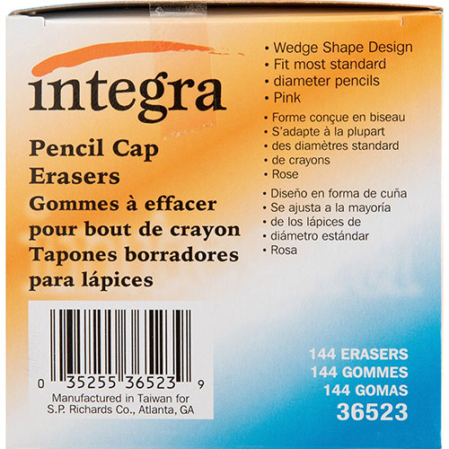 Integra Pink Pencil Cap Eraser for Standard Pencils