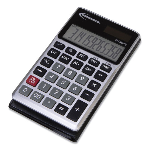 Innovera 15922 Pocket Calculator, Dual Power, 12-Digit LCD Display