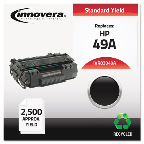 Innovera Remanufactured Black Toner Cartridge, Replacement for HP 49A (Q5949A), 2,500 Page-Yield