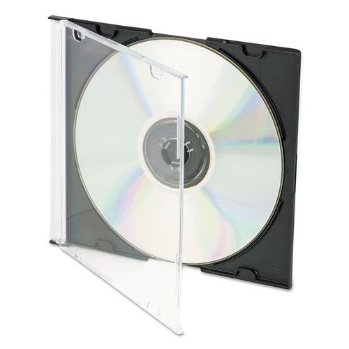 Innovera CD/DVD Slim Jewel Cases, Clear/Black, 25/Pack