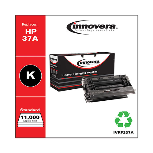 Innovera Remanufactured Black Toner Cartridge, Replacement for HP 37A (CF237A), 11,000 Page-Yield