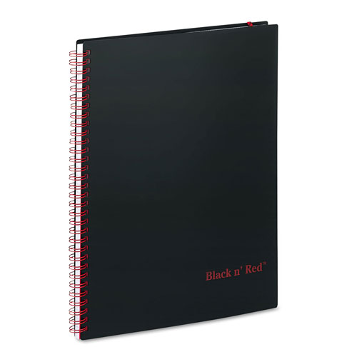 Black N' Red Twin Wire Poly Cover Notebook, Wide/Legal Rule, Black Cover, 11 x 8.5, 70 Sheets