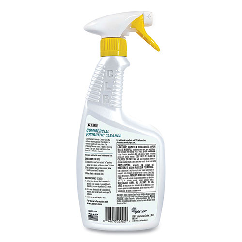 CLR Commercial Probiotic Cleaner, Lemon Scent, 32 oz Spray Bottle, 6/Carton
