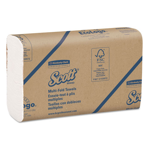 Scott® Multi-Fold Towels, Absorbency Pockets, 9 2/5 x 9 1/5, White, 250 Sheets/Pack