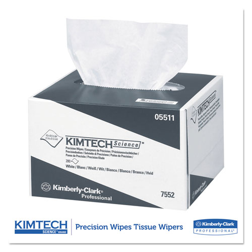 Kimtech™ Precision Wipers, POP-UP Box, 1-Ply, 4 2/5 x 8 2/5, White, 280/BX, 60 BX/CT