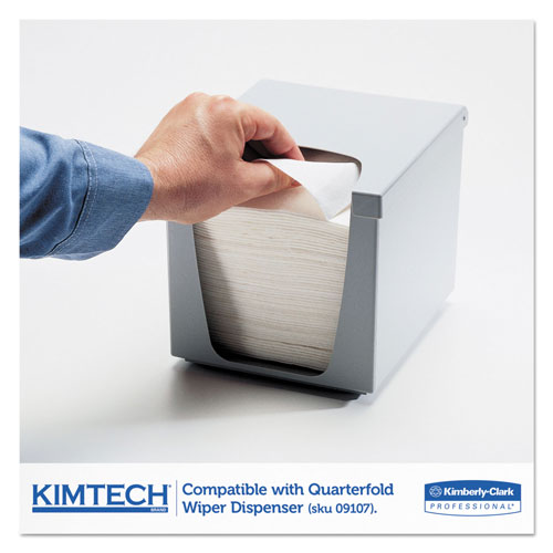 Kimtech™ SCOTTPURE Wipers, 1/4 Fold, 12 x 15, White, 100/Box, 4/Carton
