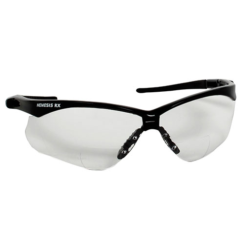 Jackson Safety® V60 Nemesis Rx Reader Safety Glasses, Black Frame, Clear Lens, +1.0 Diopter Strength