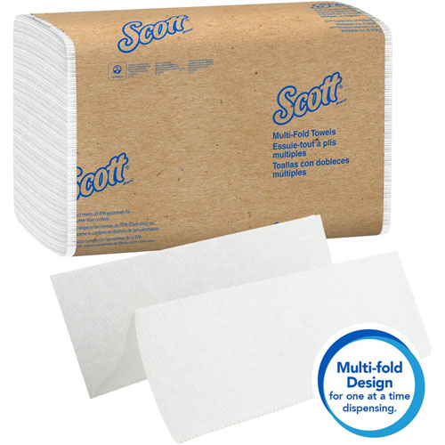 Scott® Essential Multi-Fold Towels,8 x 9 2/5, White, 250/Pack, 16 Packs/Carton