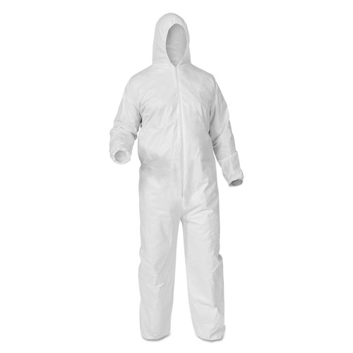 KleenGuard* A35 Coveralls, Hooded, X-Large, White, 25/Carton