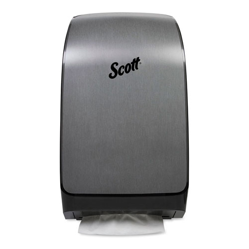 Scott® Mod* Scottfold* Towel Dispenser, Plastic, Brushed Metallic,10 3/5 x 5.48 x 18.79