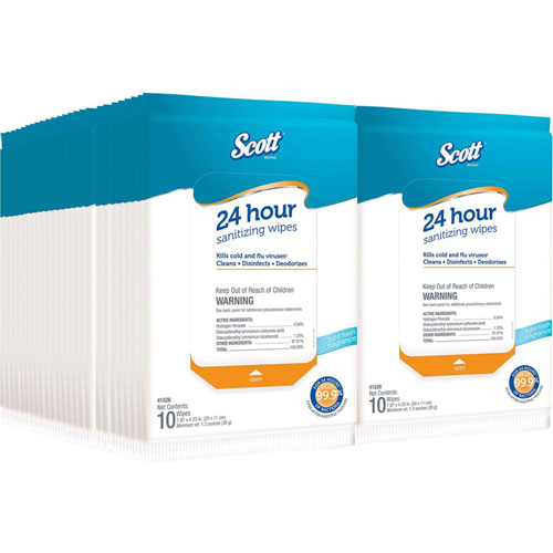 Scott® 24 Hour Sanitizing Wipes, Wipe, Fresh Scent, 4.33
