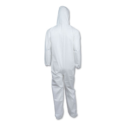 KleenGuard™ A40 Elastic-Cuff and Ankles Hooded Coveralls, X-Large, White, 25/Carton
