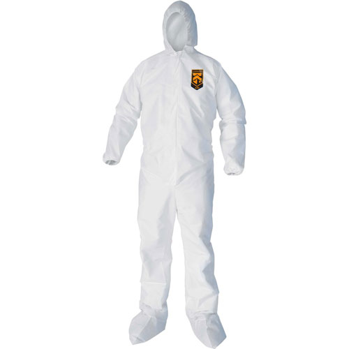 KleenGuard* A40 Elastic-Cuff, Ankle, Hood & Boot Coveralls, White, 2X-Large, 25/Carton