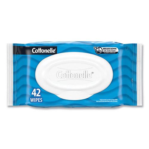 Cottonelle® Fresh Care Flushable Cleansing Cloths, 1-Ply, 3.75 x 5.5, White, 42/Pack