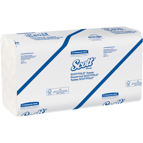 Scott® Scottfold Multi-Fold Towels, Low Wet Strength, 9.40" x 12.40", White, Soft, Absorbent, Hygienic, For Hand, 4375/Carton