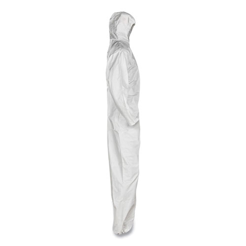 KleenGuard™ A20 Breathable Particle Protection Coveralls, Elastic Back, Hood, Medium, White, 24/Carton