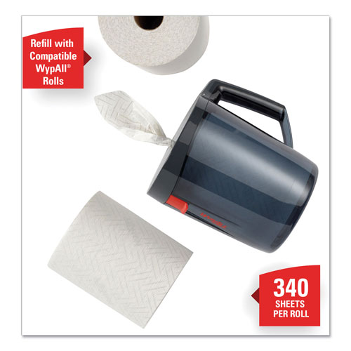 WypAll® Reach Towel System Dispenser, 9.5 x 7 x 8.75, Black/Smoke