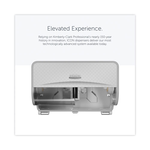 Kimberly-Clark ICON Coreless Standard Roll Toilet Paper Dispenser, 8.43 x 13 x 7.25, Silver Mosaic