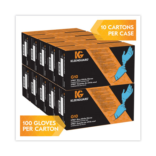 KleenGuard™ G10 2PRO Nitrile Gloves, Blue, Medium, 1,000/Carton