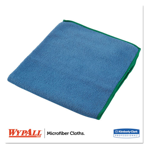 WypAll® Microfiber Cloths, Reusable, 15 3/4 x 15 3/4, Blue, 24/Carton