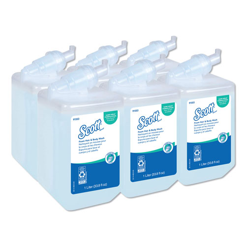 Scott® Pro Foam Hair and Body Wash, 1000 mL, Refill, 6/Carton