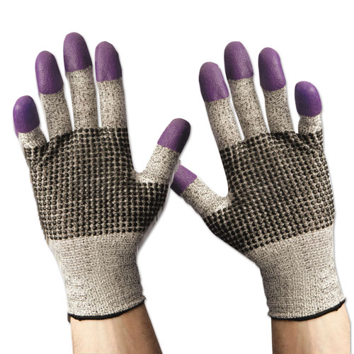 Jackson Safety® G60 Purple Nitrile Gloves, 250mm Length, XL/Size 10, Black/White, 12 Pair/Carton