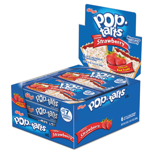 Kellogg's Pop Tarts, Frosted Strawberry, 3.67 oz, 2/Pack, 6 Packs/Box