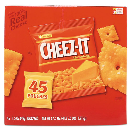 Keebler Cheez-it Crackers, Original, 1.5 oz Pack, 45 Packs/Carton