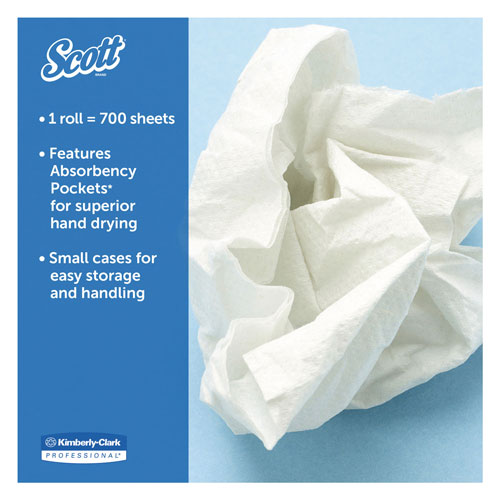Scott® Essential Roll Control Center-Pull Towels, 8 x 12, White, 700/Roll, 6 Rolls/CT