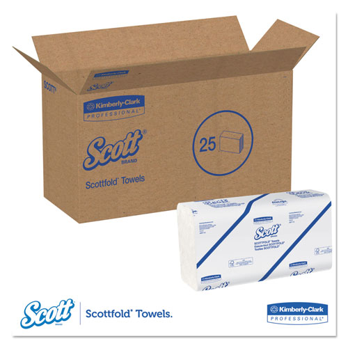 Scott® Pro Scottfold Towels, 9 2/5 x 12 2/5, White, 175 Towels/Pack, 25 Packs/Carton