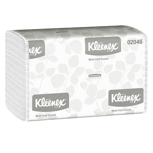 Kleenex Multifold Paper Towels (02046), Absorbent, White, 8 Packs / Convenience Case, 150 Multifold Paper Towels / Pack, 1,200 Towels / Case