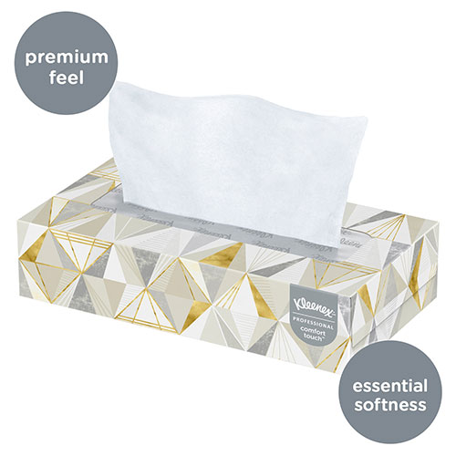 Kleenex Professional Facial Tissue for Business (03076), Flat Tissue Boxes, 12 Boxes / Convenience Case, 125 Tissues / Box, 1,500 Tissues / Case